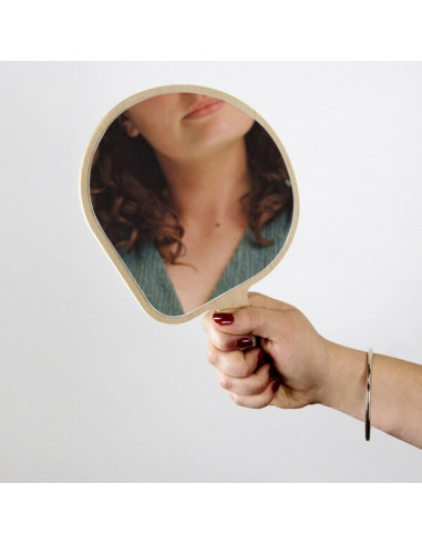 Range bijoux et Miroir Kagami en bois - Reine mère