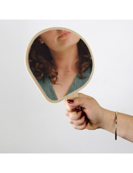 Range bijoux et Miroir Kagami en bois - Reine mère