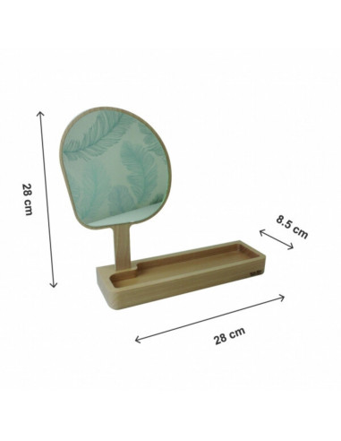 Range bijoux et Miroir Kagami en bois - Reine mère