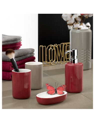 Distributeur de savon Ava en céramique Rouge...