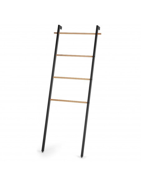 Echelle porte serviettes noir et chêne