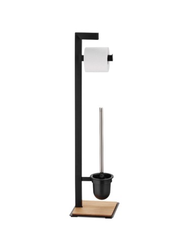 Set WC Oak Metal noir et bois Kela 24260