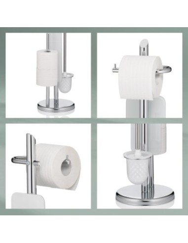 Serviteur WC Ken Métal Chromé Brillant