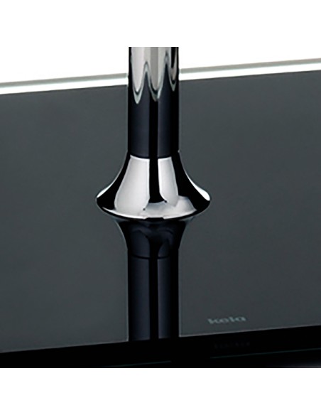 Porte Serviette sur Pied - Biago - Métal Chromé et Verre Noir