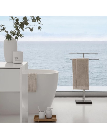 Porte Serviette sur Pied - Menoto - Inox Brossé Mat