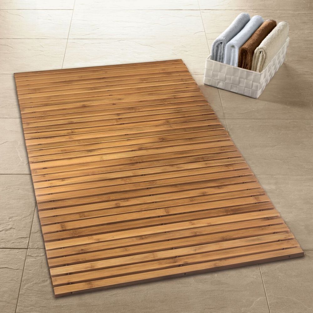 Caillebotis en bambou antidérapant pour sortie de bain et douche sur salledebainsdeco.com